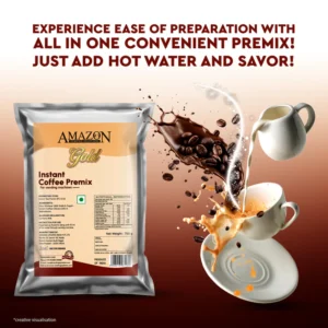 AMAZON Gold 3-in-1 Coffee Premix (Low Sugar) – 750g Pack for Vending Machines | Balanced Taste, Quick Serve Hover Image