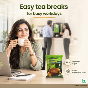 AMAZON Premium 3-in-1 Instant Cardamom Tea Premix Powder for Vending Machines| No Milk, Sugar Required Hover Image