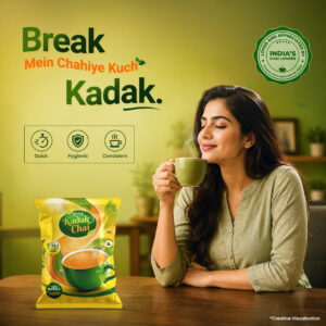 ATLANTIS Kadak 3-in-1 Instant  Cardamom Tea Premix Powder Pack| 1KG | No Milk, Sugar Required Hover Image
