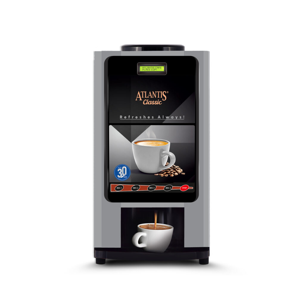 ATLANTIS CLASSIC 4 Lane Tea & Coffee Vending Machine – 3 Ltrs hot Tank