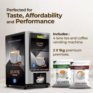 ATLANTIS CLASSIC 4 Lane Tea & Coffee Vending Machine – 3 Ltrs hot Tank