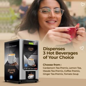 ATLANTIS CLASSIC – 3 Lane Tea and Coffee Vending Machine – 3 Ltrs hot Tank