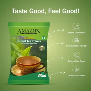 AMAZON Premium 3-in-1 Instant Cardamom Tea Premix Powder for Vending Machines| No Milk, Sugar Required Hover Image