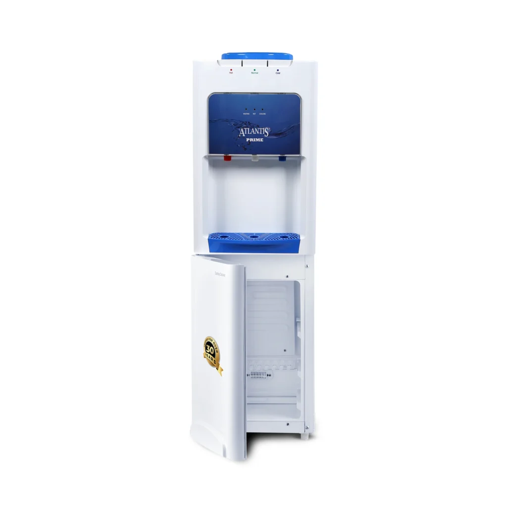 ATLANTIS PRIME Hot, Cold & Normal Water Dispenser with Cooling Cabinet (Small Fridge)