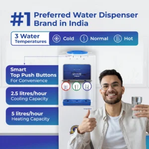 ATLANTIS PRIME Hot, Cold & Normal Water Dispenser with Cooling Cabinet (Small Fridge) Hover Image