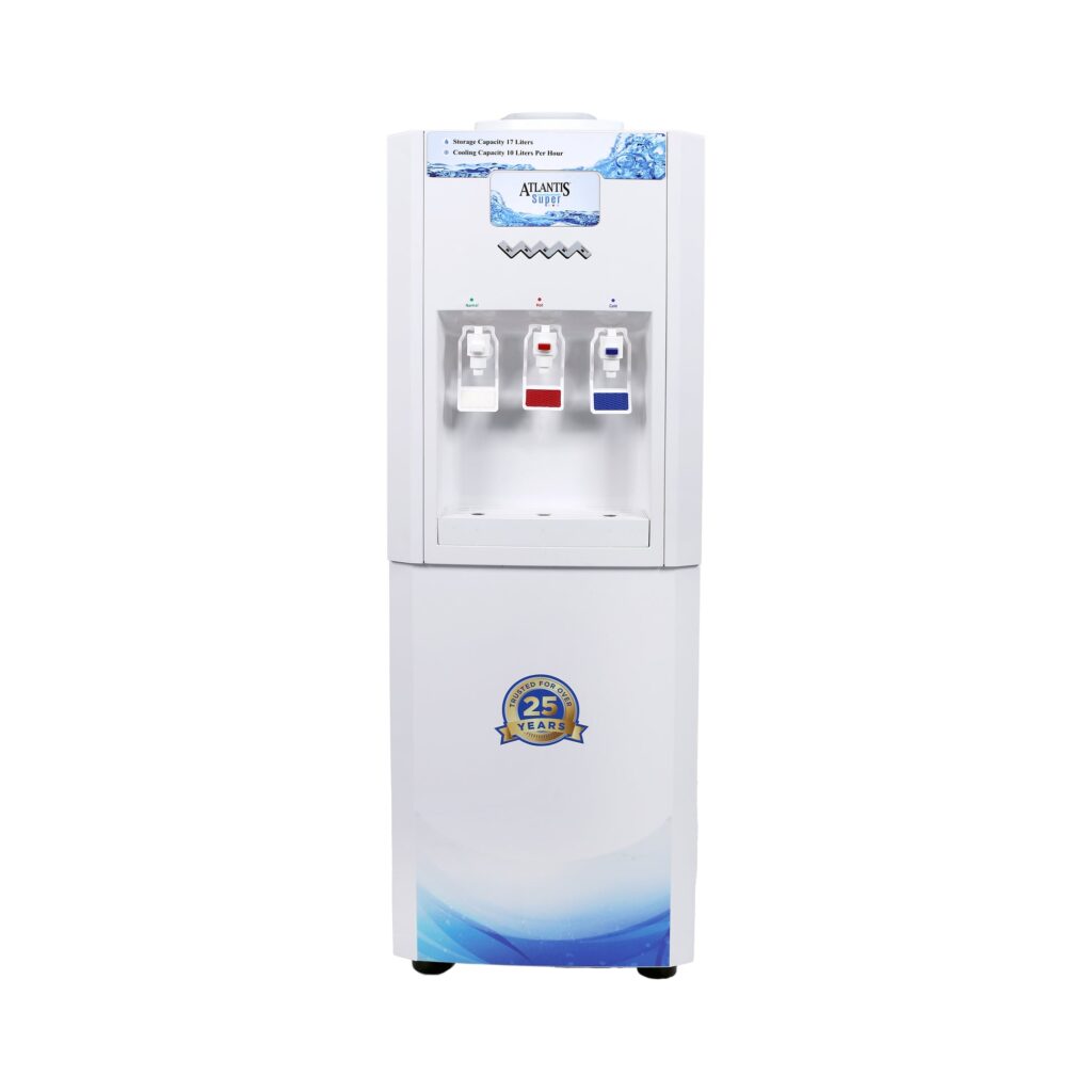 ATLANTIS SUPER Normal, Hot and Cold Water Dispenser Floor Standing with RO Compatible (Available Space for RO Setup)