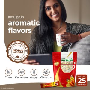 Atlantis InstaCup 3 in 1 Instant Masala Chai Premix | 25 Sachets X 14 Grams Pouch Pack Hover Image