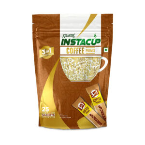 ATLANTIS INSTACUP 3-IN-1 Coffee Premix Single Serve Sachets Pack | 25 Sachets X 14 Grams Pack | Just Add Hot Water & Stir