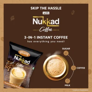 ATLANTIS Nukkad 3 in 1 Instant Coffee Premix| designed for Making Coffee in a Vending Machine