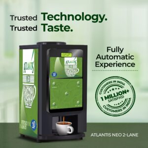 ATLANTIS NEO COIN OPERATED 2-Lane Tea and Coffee Vending Machine- Dedicated Hot Water Hover Image
