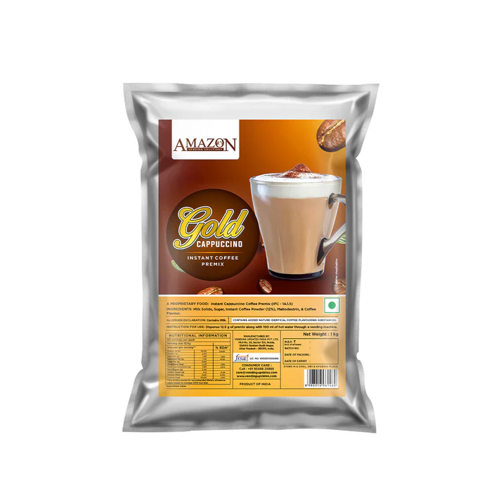 AMAZON Gold Cappuccino Instant Coffee Premix | Uses in Vending Machine