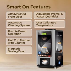ATLANTIS CLASSIC 2-Lane Tea and Coffee Vending Machine – 2 Ltrs hot Tank
