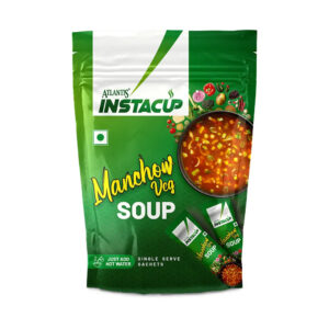 ATLANTIS Instacup Manchow Veg Single Serve Sachets Soup Pack |  Zesty Flavor 18 Sachets X 20 Grams | Just Add Hot Water & Stir