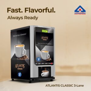 ATLANTIS CLASSIC - 3 Lane Tea and Coffee Vending Machine – 3 Ltrs hot Tank Hover Image