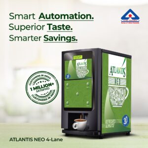 ATLANTIS NEO 4 Lane Tea and Coffee Vending Machines - Dedicated Hot Water Hover Image